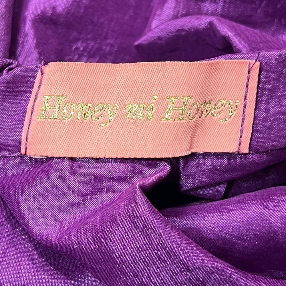 Purple Midi Skirt Taffeta Skirts High Waisted Flare A-Line Formal Wear Party Y2K - Picture 16 of 17